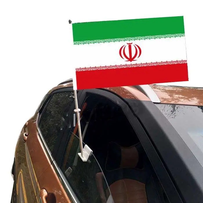 digitaal bedrukt polyester op maat logo buitenreclame nationaal land iran autovlag